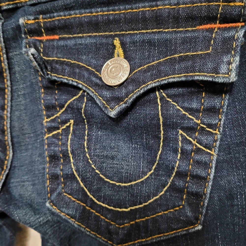 True Religion Dark Indigo Straight Leg Maternity Jeans - Picture 5 of 8